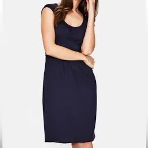 Boden Margot jersey black cap sleeve scoop neck dress, size 6